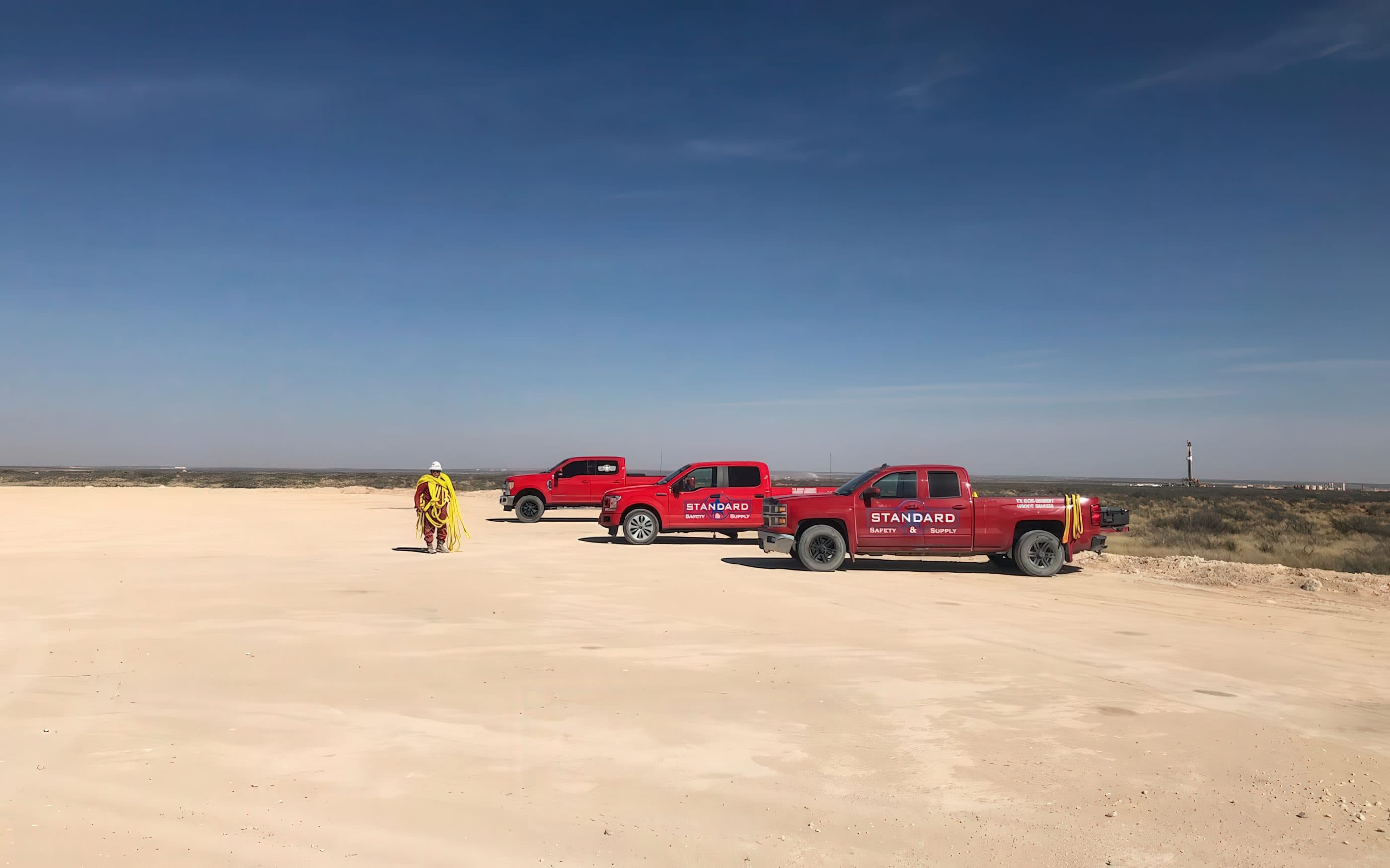 Standard Safety & Supply trucks in the Permian Basin